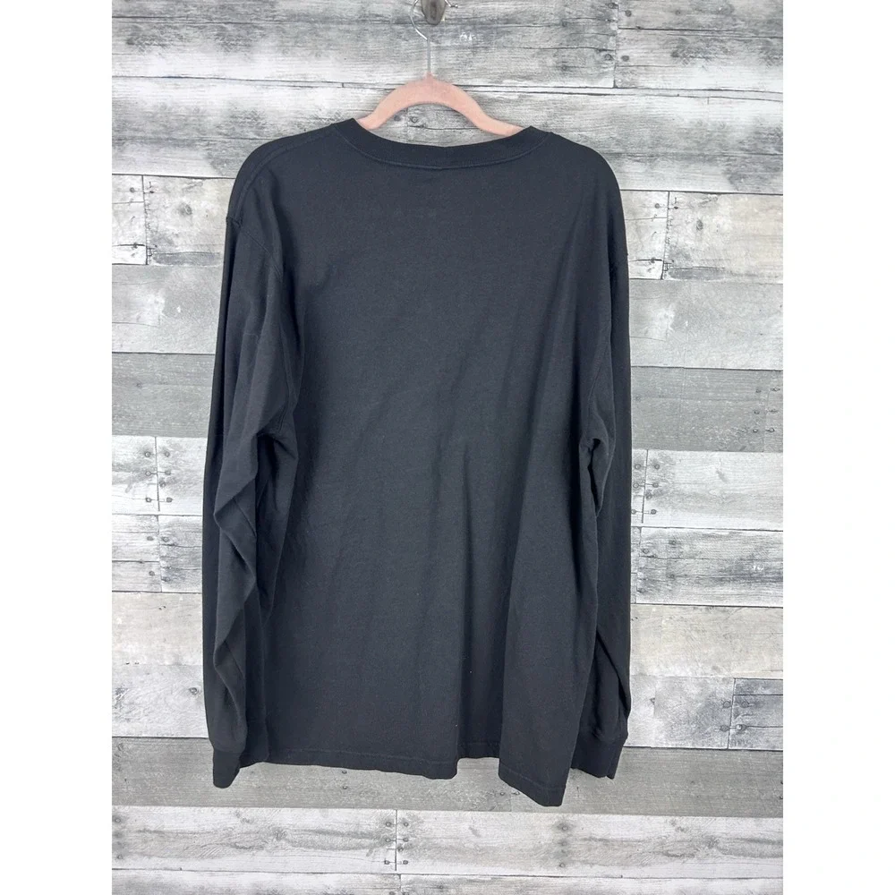 Carhartt Shirt Mens Medium Black Long Sleeve Loose Fit Spell Out Logo Workwear